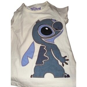 Disney Stitch Denim Days White T Shirt Kids‎ Size 2T New